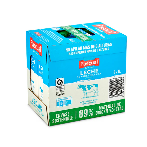 PASCUAL Leche semidesnatada 1 l.