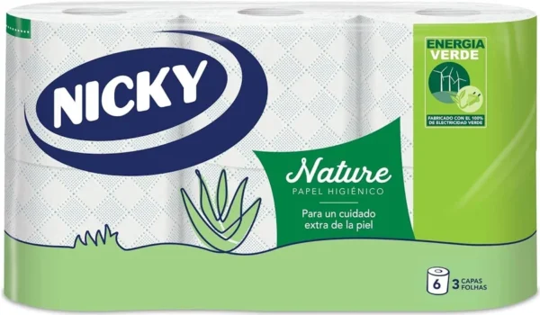 NICKY Nature Papel Higiénico Aloe Vera 6 unidades